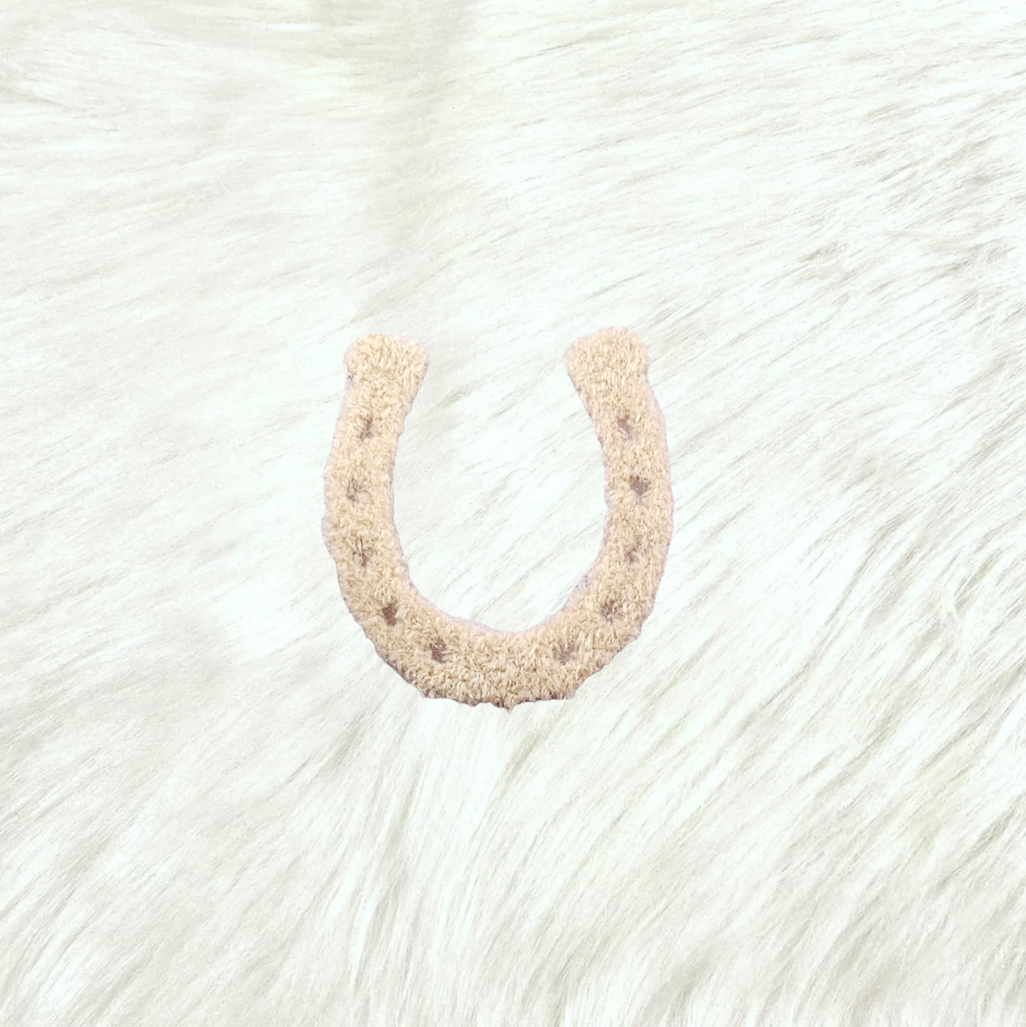 Lucky Horseshoe Derby Small Fluffy Fuzzy Transfer Patch